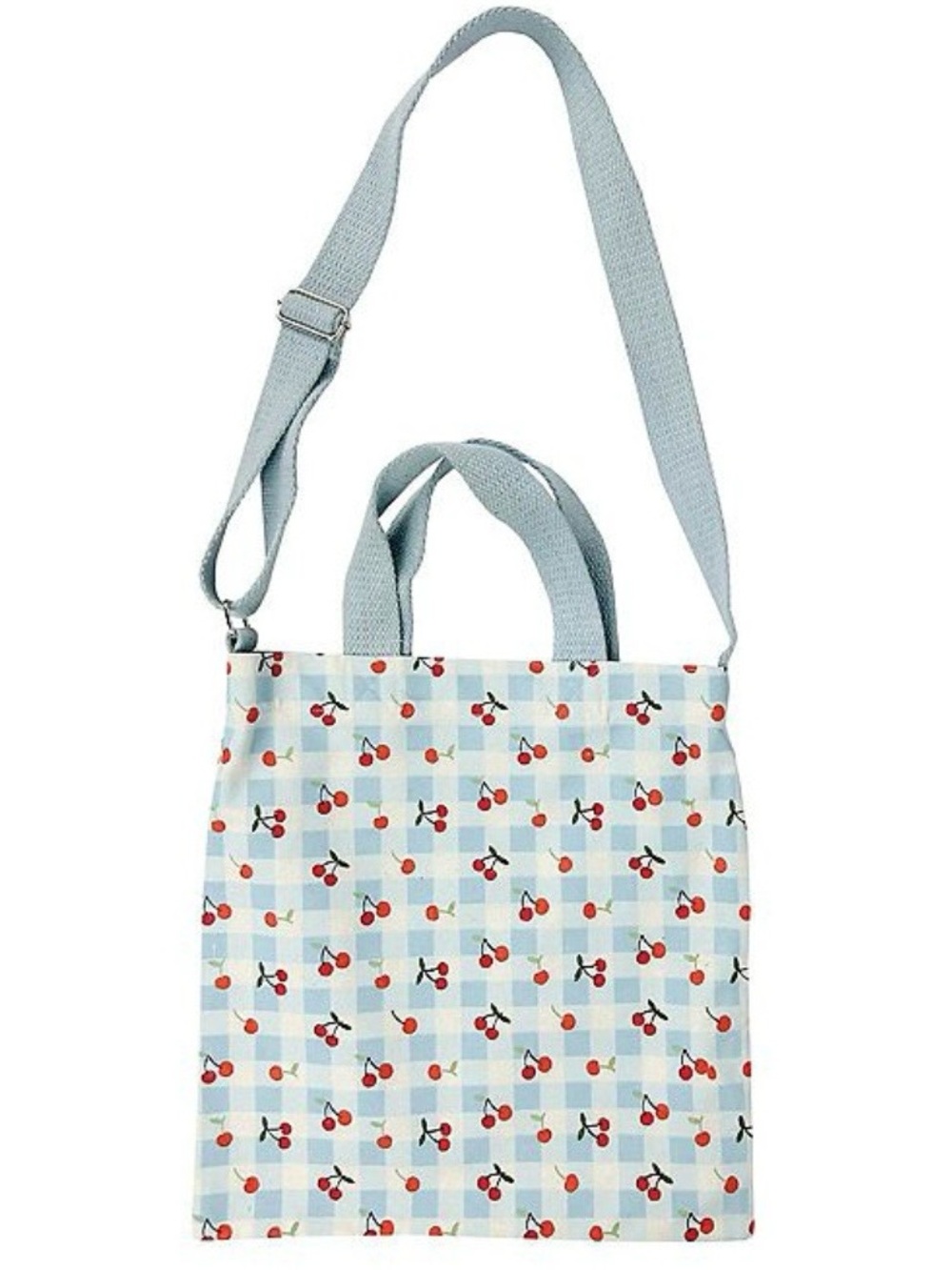 Reusable Crossbody “Blue Cherries” Design Tote Bag (NWT)